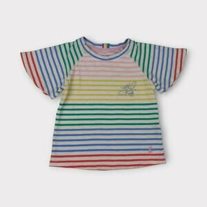 Joules Berry Null Chest Embroidery T-Shirt in Multi Stripe